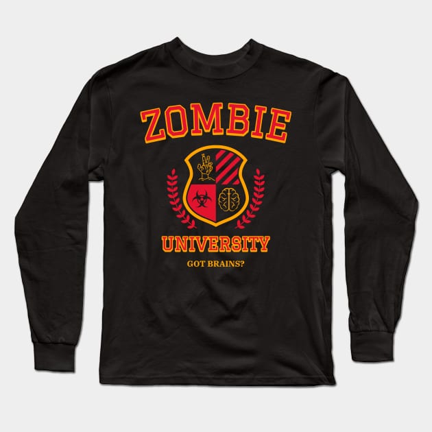 Zombie University Halloween Costume Long Sleeve T-Shirt by SunGraphicsLab